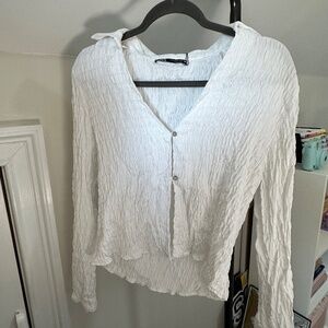 Zara White Button Blouse